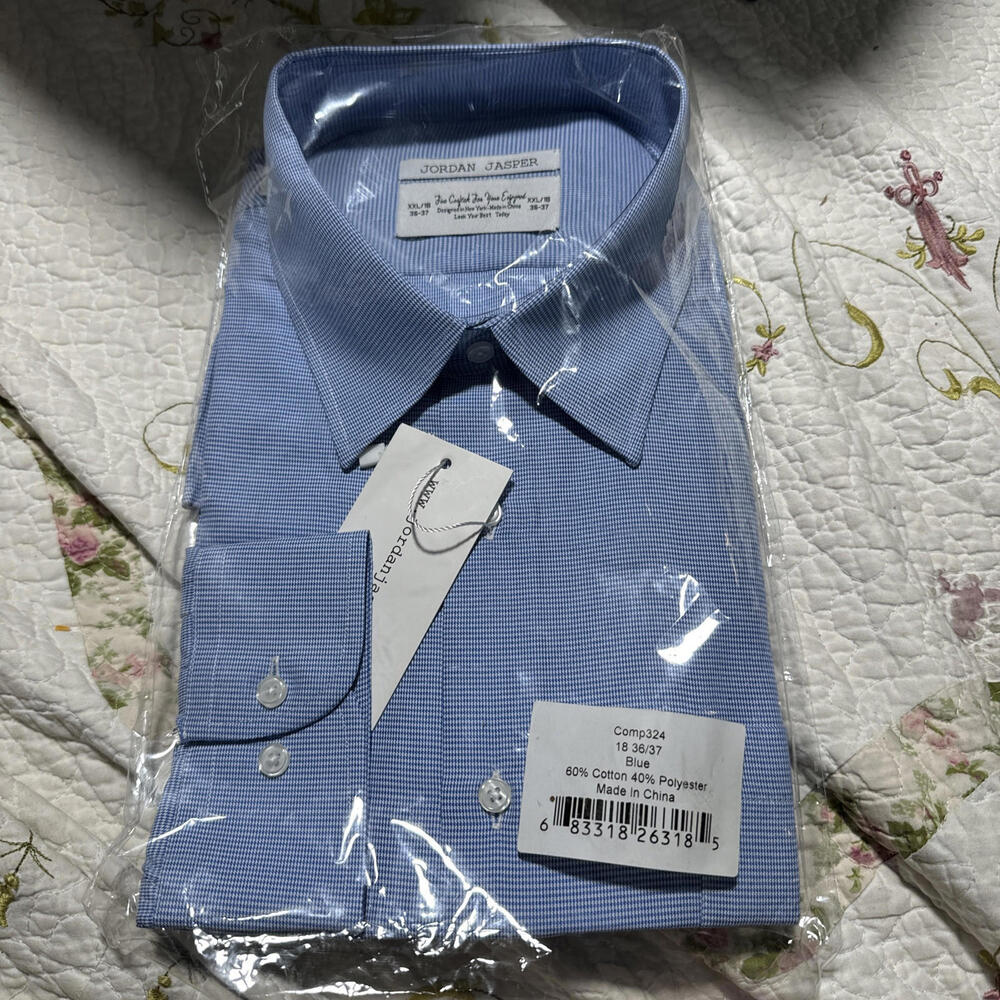 Jordan Jasper Mens Button Down Shirt Blue XXL Cl41